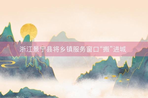 浙江景宁县将乡镇服务窗口“搬”进城 