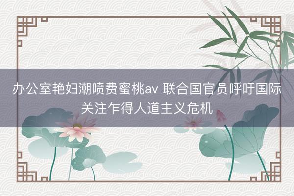 办公室艳妇潮喷费蜜桃av 联合国官员呼吁国际关注乍得人道主义危机