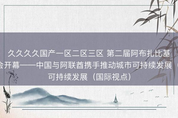 久久久久国产一区二区三区 第二届阿布扎比基础设施峰会开幕——中国与阿联酋携手推动城市可持续发展（国际视点）
