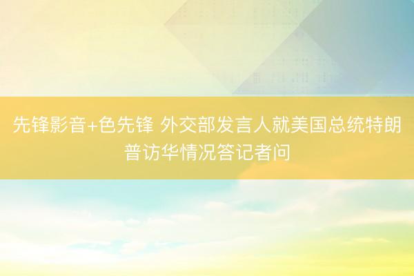 先锋影音+色先锋 外交部发言人就美国总统特朗普访华情况答记者问