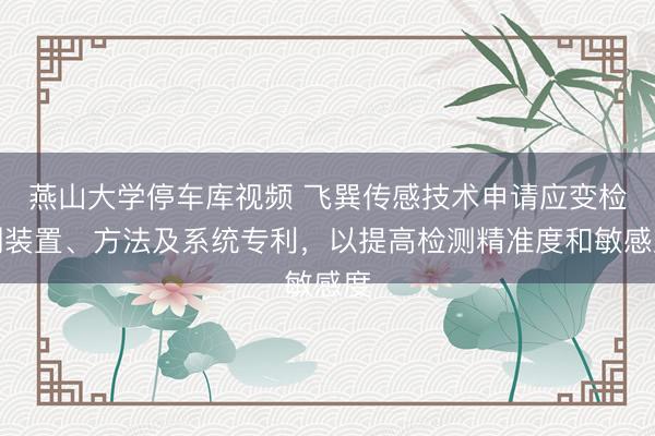 燕山大学停车库视频 飞巽传感技术申请应变检测装置、方法及系统专利，以提高检测精准度和敏感度