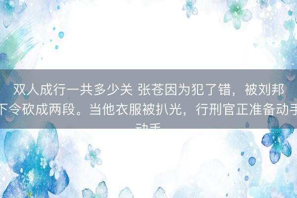 双人成行一共多少关 张苍因为犯了错，被刘邦下令砍成两段。当他衣服被扒光，行刑官正准备动手