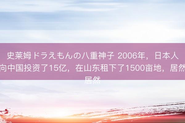 史莱姆ドラえもんの八重神子 2006年，日本人向中国投资了15亿，在山东租下了1500亩地，居然