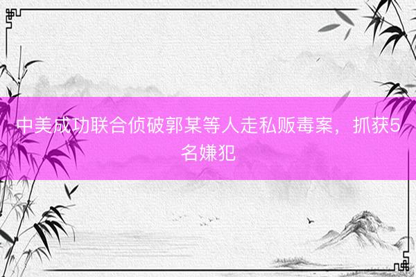 中美成功联合侦破郭某等人走私贩毒案，抓获5名嫌犯