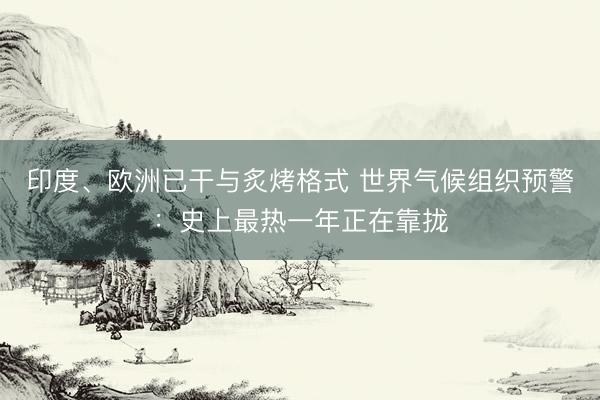 印度、欧洲已干与炙烤格式 世界气候组织预警：史上最热一年正在靠拢