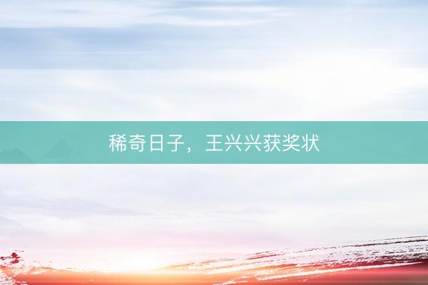 稀奇日子，王兴兴获奖状