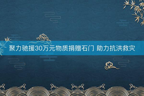 聚力驰援30万元物质捐赠石门 助力抗洪救灾