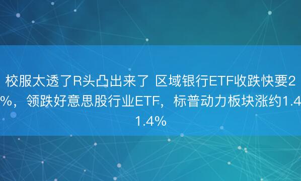 校服太透了R头凸出来了 区域银行ETF收跌快要2.4%，领跌好意思股行业ETF，标普动力板块涨约1.4%