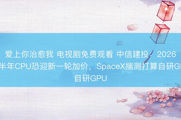 爱上你治愈我 电视剧免费观看 中信建投：2026下半年CPU恐迎新一轮加价，SpaceX揣测打算自研GPU