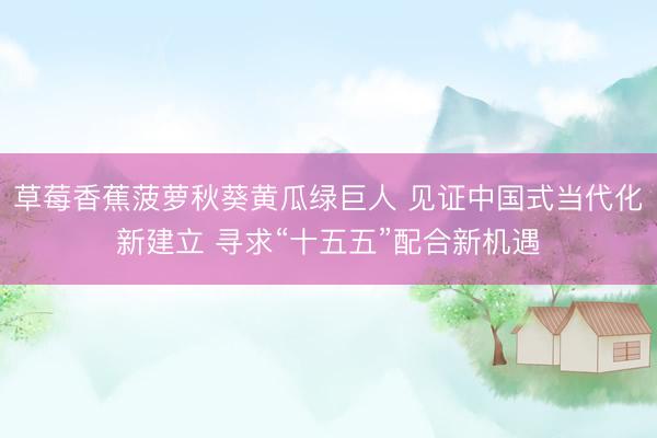 草莓香蕉菠萝秋葵黄瓜绿巨人 见证中国式当代化新建立 寻求“十五五”配合新机遇