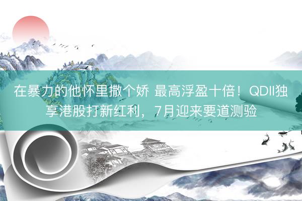 在暴力的他怀里撒个娇 最高浮盈十倍！QDII独享港股打新红利，7月迎来要道测验