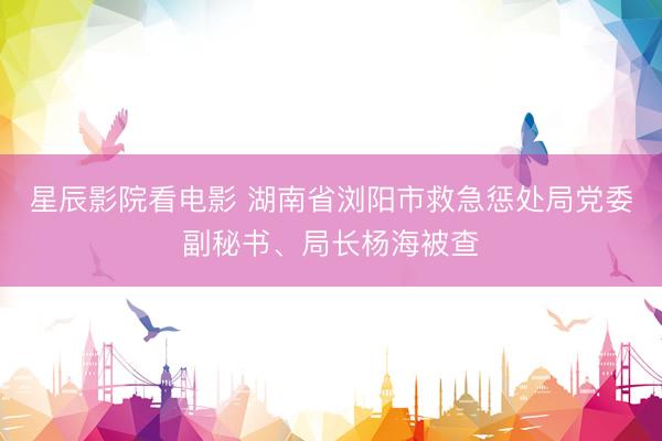 星辰影院看电影 湖南省浏阳市救急惩处局党委副秘书、局长杨海被查