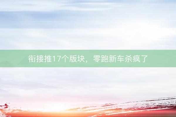 衔接推17个版块，零跑新车杀疯了